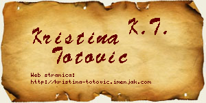 Kristina Totović vizit kartica